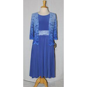 Fanny #2218 Short Formal Dress With Ombre Lace-Size S-Royal Blue-New With Tags